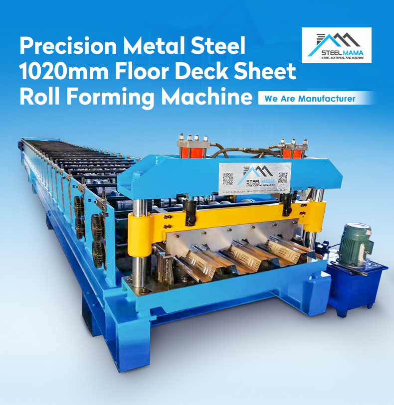 Indonesia hot selling galvanized Steel 1020mm Floor Deck panel Roll Forming Machine