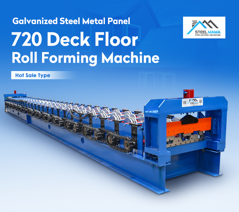 Factory Professional Galvanized Steel Metal Panel 720 Deck Floor Roll Forming Machine