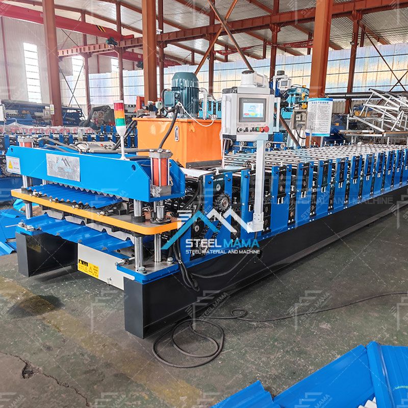 Dominica Popular Full Automatic 770 Corrugated And 1020 IBR Trapezoidal Double Layer Roofing Sheet Roll Forming Machine