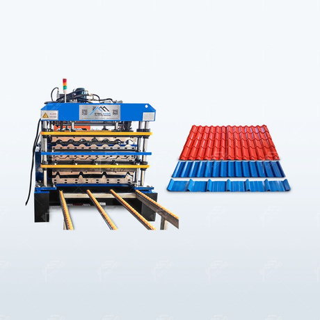 Columbia Popular Three Layer TR4 R101 And Metal Glazed Tile Roofing Panel Making Cold Roll Forming Machine