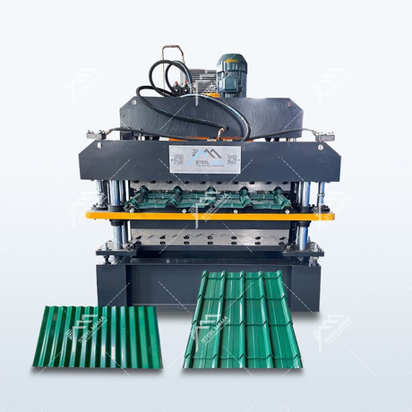 Bolivia Popular High Stability 820 Corrugated & 820 Tile Roofing Sheet Double Layer Machine