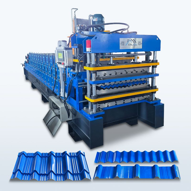 Zimbabwe Popular Full Automatic 725 Tile & 750 IBR & 762 Corrugated Three Layer Roofing Sheet Machine