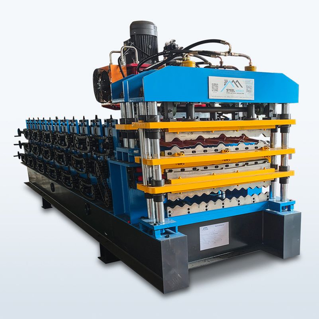 Chile Popular High Standard 800 Tile & 5V & 836 Corrugated Roofing Sheet Three Layer Machine