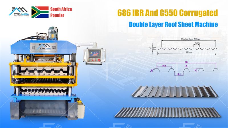 686 IBR And G550 Corrugated double layer roofing making machine