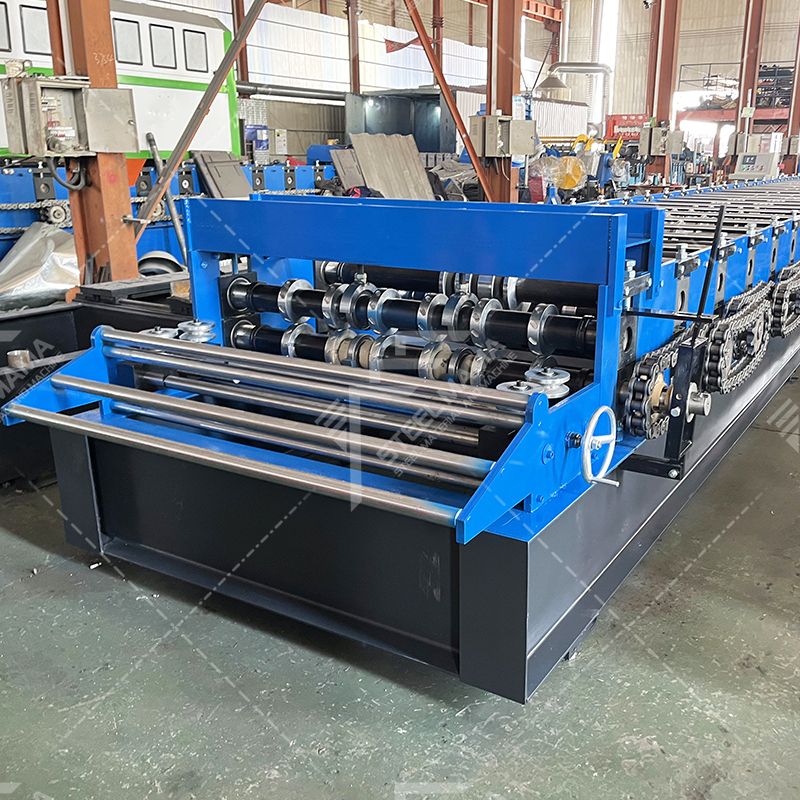 Iraq Popular High Speed Thickness Galvanized Steel Metal Deck Floor Roll Forming Machine With Embossing Ribs