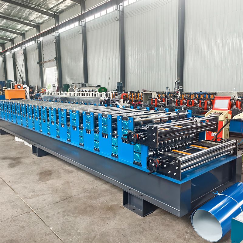 Tanzania Popular High Standard 750 Trapezoidal & 770 Corrugated Roofing Sheet Double Layer Machine