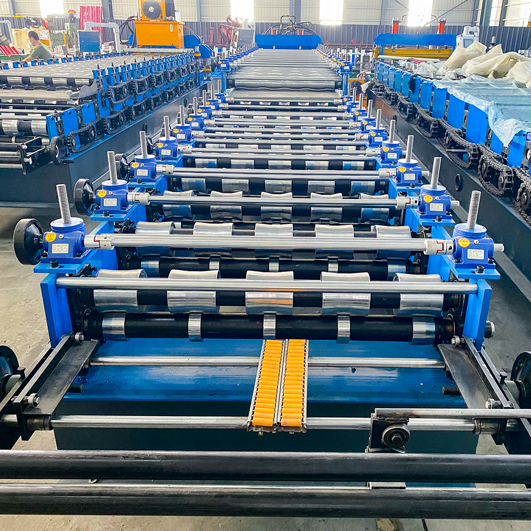 South Africa 686&760 Double Layer Color Steel Roofing Tile IBR Metal Sheet Roll Forming Machine