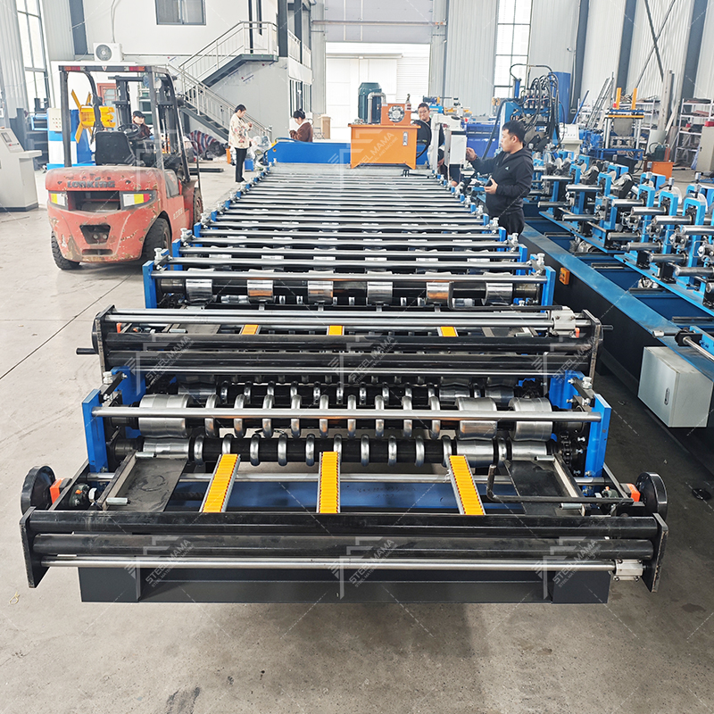 Uruguay Popular Full Automatic 988 Corrugated & 1050 Trapezoidal Double Layer Roofing Sheet Roll Forming Machine
