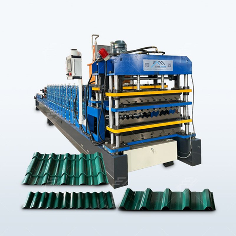 Zimbabwe Popular Fully Automatic 836 Corrugated 750 Trapezoidal And 800 Glazed Tile Roof Sheet Three Layer Machine