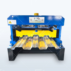 Iraq Popular High Speed Thickness Galvanized Steel Metal Deck Floor Roll Forming Machine With Embossing Ribs