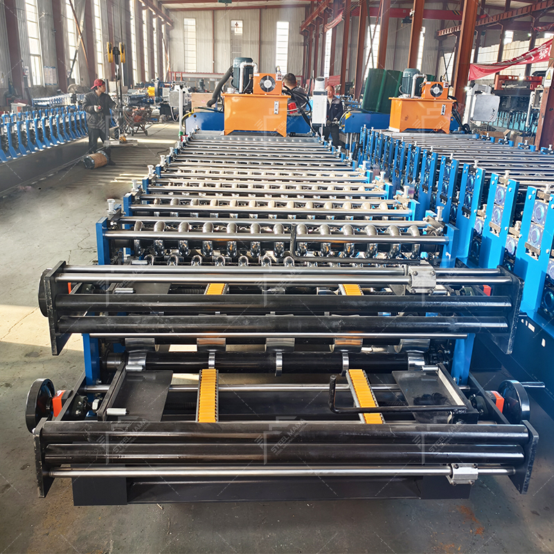 Cameroon Popular High Standard 840 Trapezoidal And 836 Corrugated Roofing Sheet Double Layer Machine