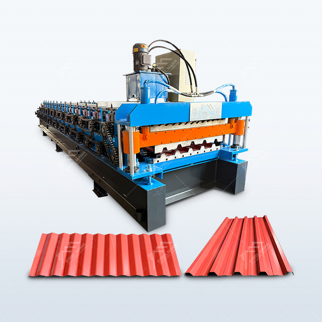 Zimbabwe Popular Metal Full Automatic 686 Trapezoidal & 762 Corrugated Roofing Sheet Double Layer Machine