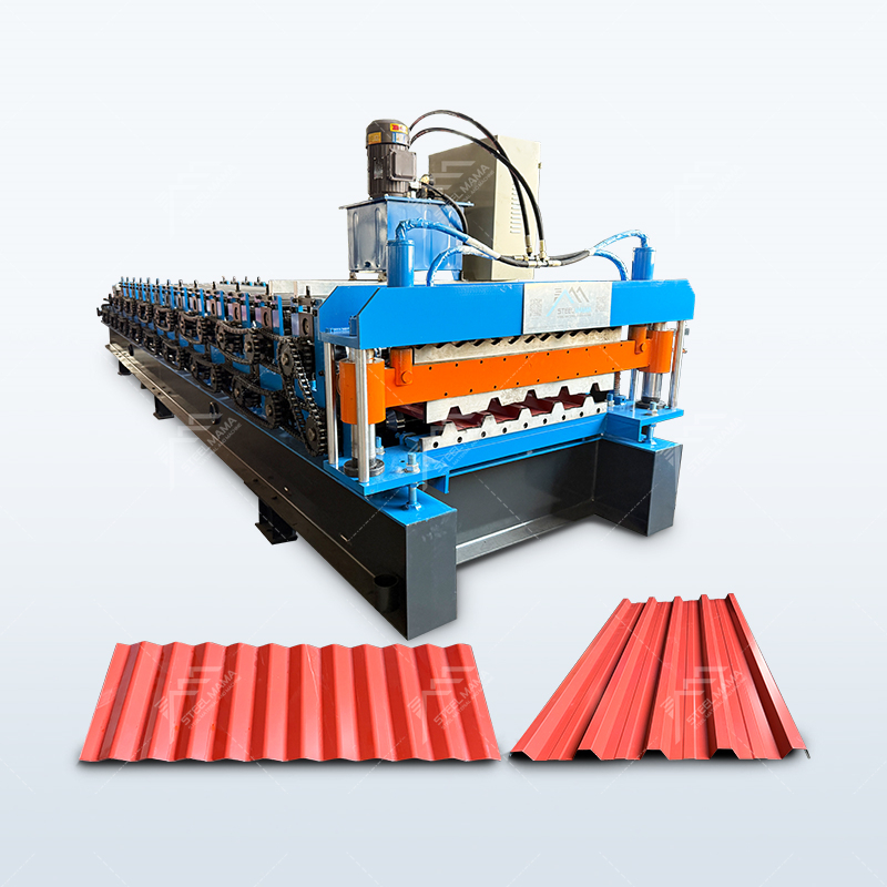 Zimbabwe Popular Metal Full Automatic 686 Trapezoidal & 762 Corrugated Roofing Sheet Double Layer Machine