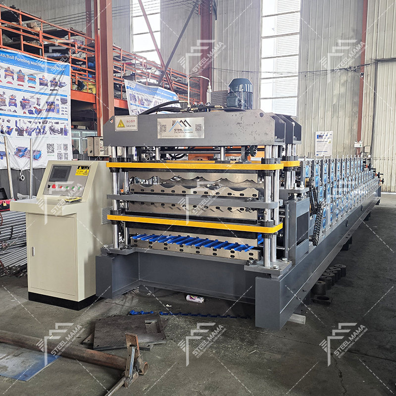Palestine Popular Factory Direct Sales 988 Corrugated & 1035 Tile & 996 Trapezoidal Three Layer Roofing Sheet Machine