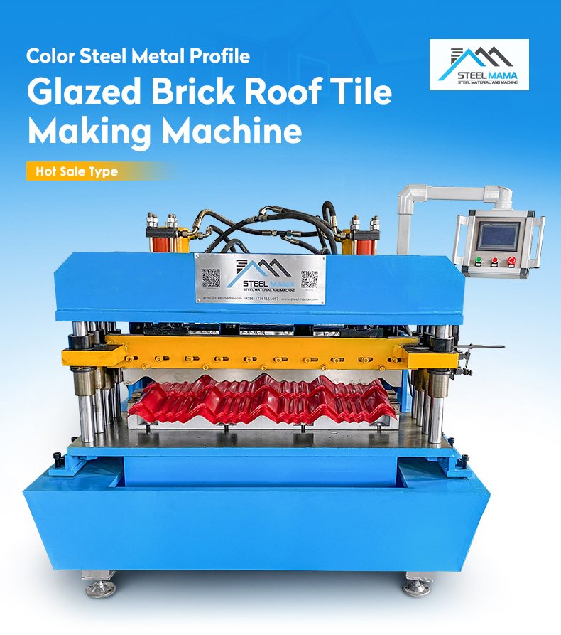 Automatic Roll Forming Color Steel Metal Profile Glazed Brick Roof Tile Making Machine (4)