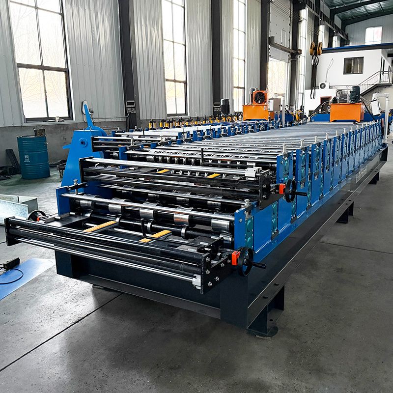 Dominican Popular High Productivity 770 Corrugated &TR5 Trapezoidal Roofing Sheet Double Layer Machine