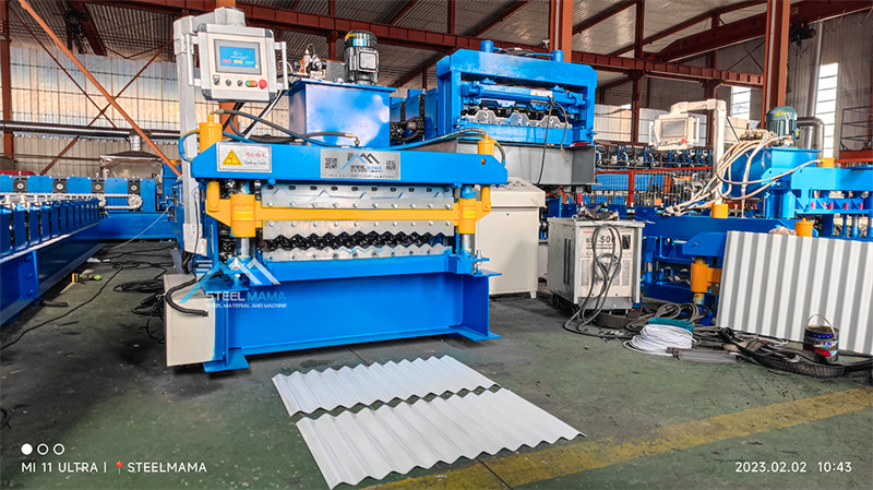 double layer corrugated roof sheet making machine