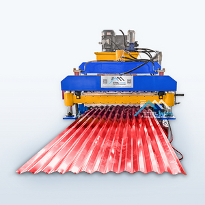 Hot Sell 836 Corrugated And 840 Trapezoidal Double Layer Glazed Sheet Tile Roll Forming Machine For Building Material