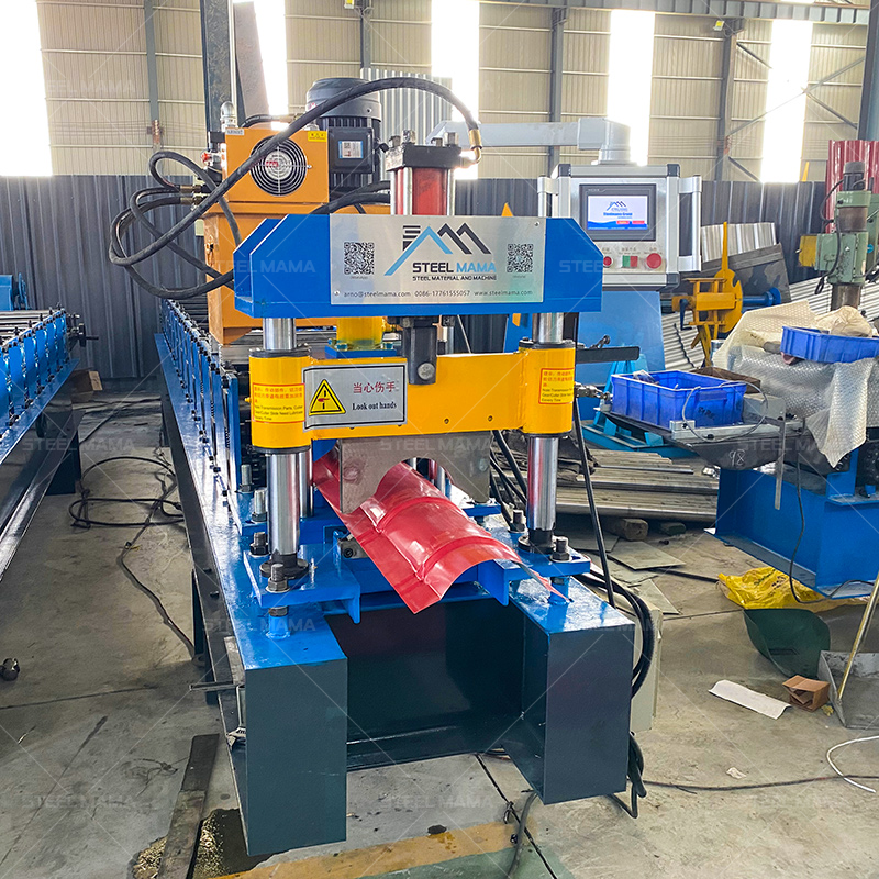 Automatic PPGI PPGL Galvanized Color Steel Metal 255 Roll Top Ridge Cap Roof Tile Roll Forming Machine