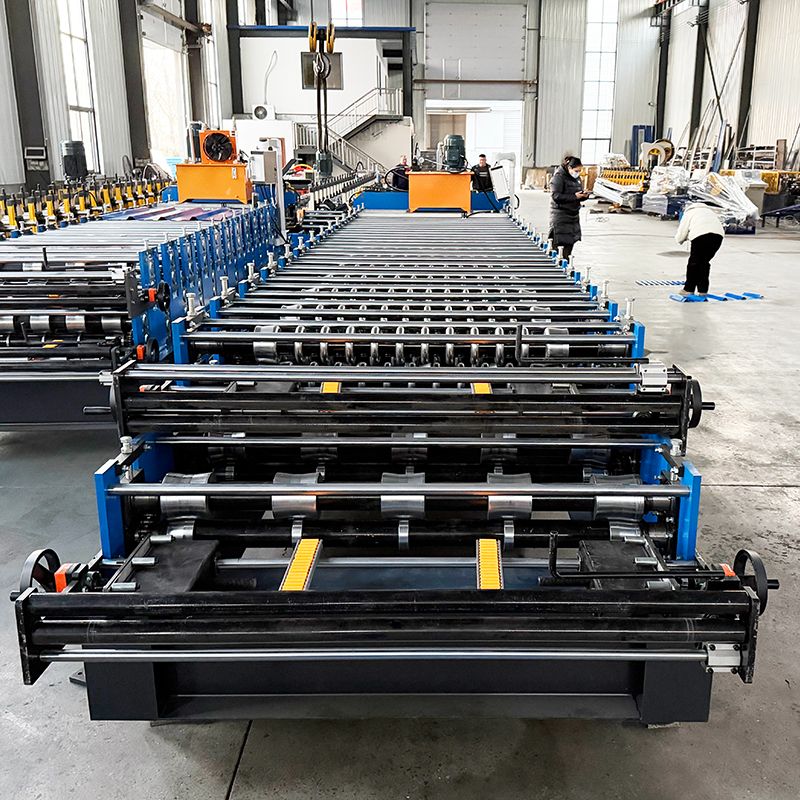 Dominican Popular High Productivity 770 Corrugated &TR5 Trapezoidal Roofing Sheet Double Layer Machine