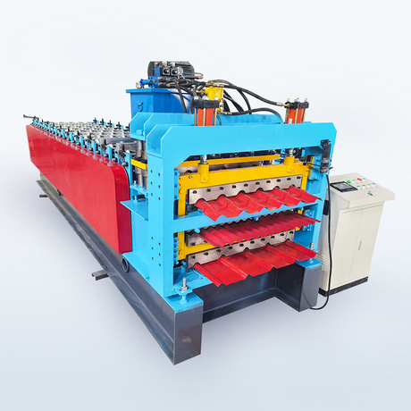 Building Material IBR Panel / Corrugated Metal Steel Glazed Tile Roofing Sheet Machine Three Layer Roll Forming Machine