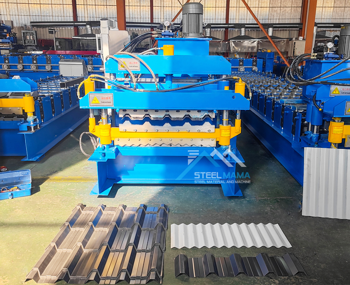 Double layer roofing sheet roll forming machine