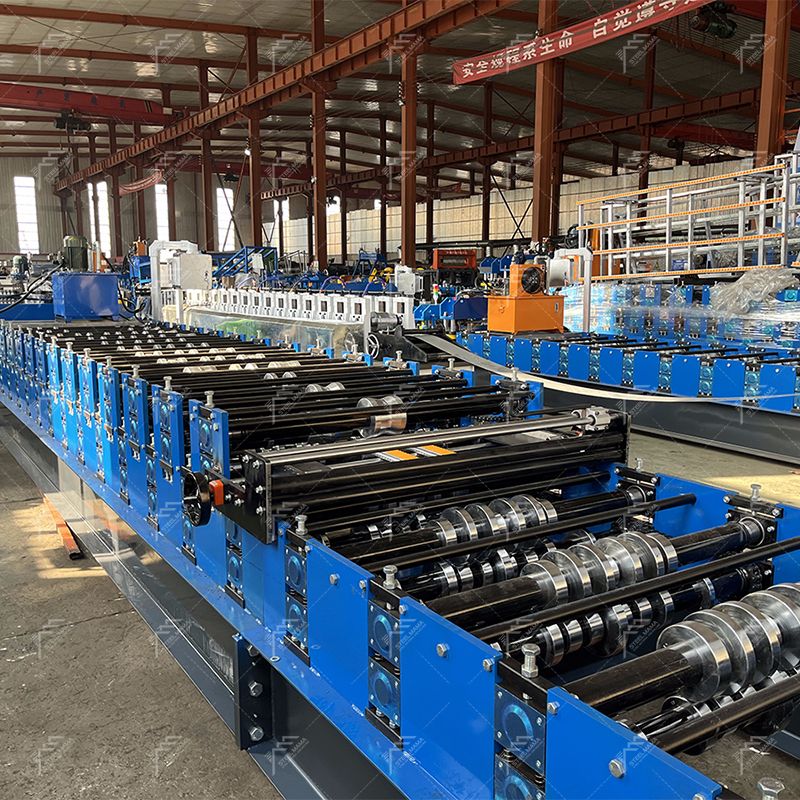 Zimbabwe Popular 720 Trapezoidal And 800 Tile Double Deck Roofing Panel Building Making Roll Forming Machine