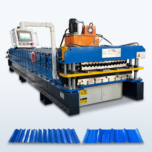 Dominican Popular High Productivity 770 Corrugated &TR5 Trapezoidal Roofing Sheet Double Layer Machine