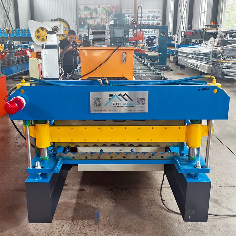 Tanzania Popular High Standard 750 Trapezoidal & 770 Corrugated Roofing Sheet Double Layer Machine