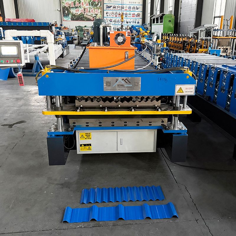 Dominican Popular High Productivity 770 Corrugated &TR5 Trapezoidal Roofing Sheet Double Layer Machine