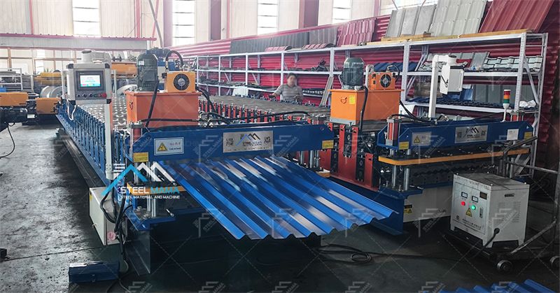 double layer corrugated roofing sheet machine