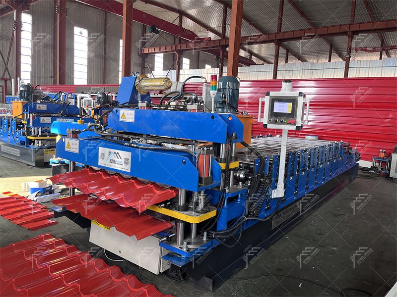 1025 Trapezoidal and 1035 Q tile double layer roofing making machine