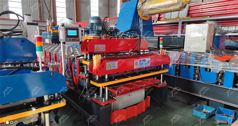 1020 Trapezoidal and 1000 Q tile double deck roll panel machine
