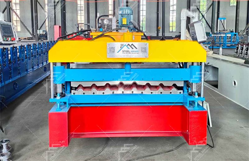 Trapezoidal steel roof making machine