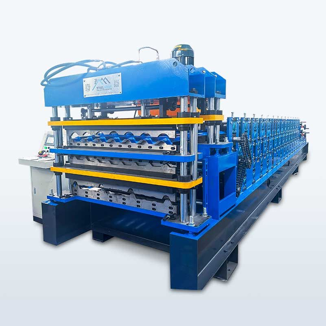 Steelmama Professional Production High Output Three Layer Roof Sheet Roll Forming Machine for Colombia