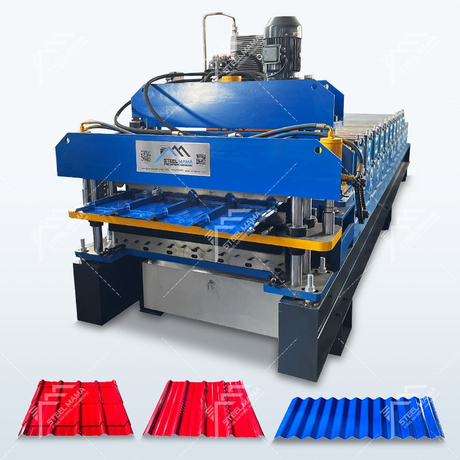 Bolivia Popular Automatic 840 Tile & 825 Corrugated Color Steel Double Layer Roof Sheet Roll Forming Machine