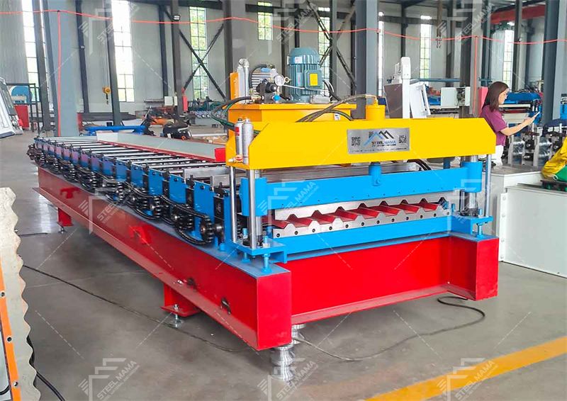 Trapezoidal steel roofing machine