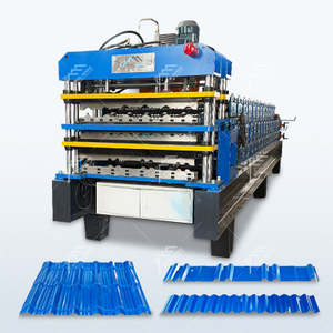 Uganda Popular High Productivity 1000 IBR & 800 Tile & 988 Corrugated Roofing Sheet Three Layer Machine