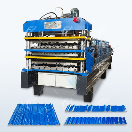 Uganda Popular High Productivity 1000 IBR & 800 Tile & 988 Corrugated Roofing Sheet Three Layer Machine