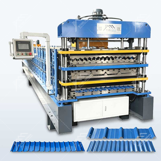 Premium 988 Corrugated & 1000 Trapezoidal & 996 Wall Panel Three Layer Roof Sheet Roll Forming Machine Line for Palestine
