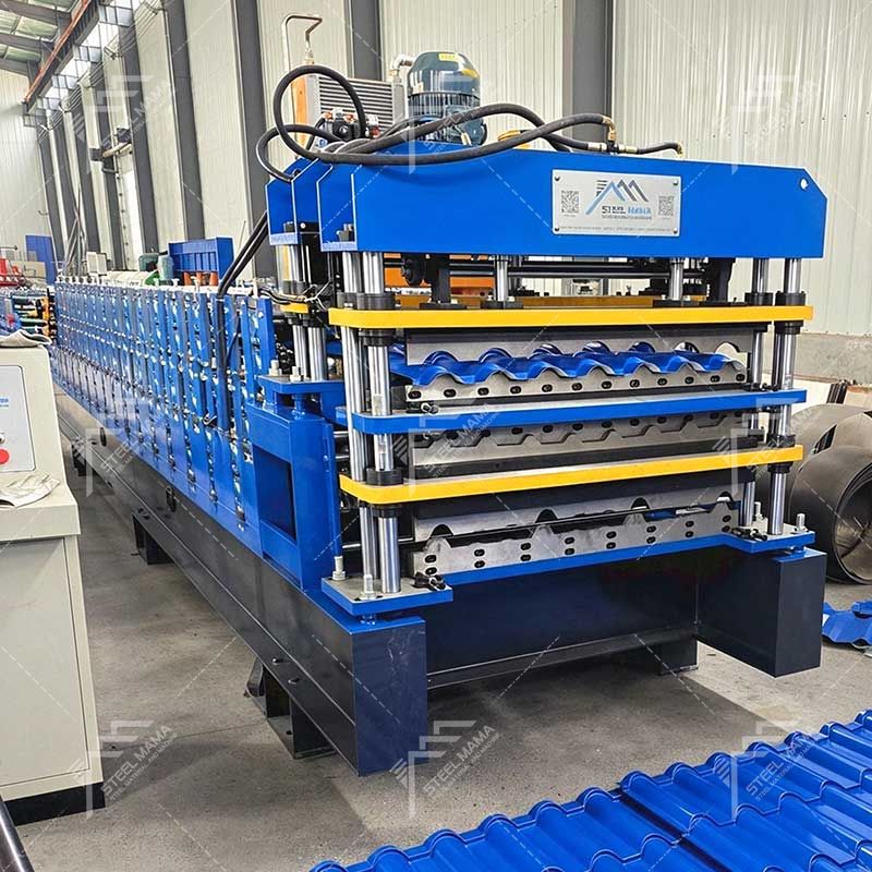 Steelmama Professional Production High Output Three Layer Roof Sheet Roll Forming Machine for Colombia